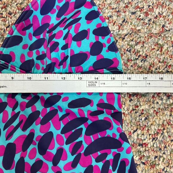 Victoria's Secret Teal Pink Abstract Animal Print Push-up Tankini Top Size L - Picture 8 of 11